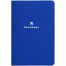 Обложка для паспорта OfficeSpace "Journey" иск. кожа софт-тач синий тиснение фольгой