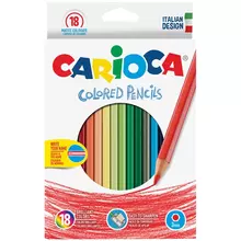 Карандаши цветные Carioca 18 цв. заточенные картон