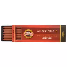Сангина Koh-I-Noor "Gioconda" коричневая красная стержень 56 мм. 6 шт. пластик короб