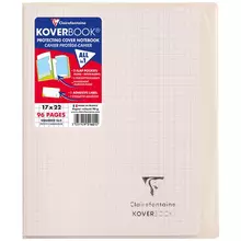 Бизнес-тетрадь 48 л. 170*220 мм. клетка Clairefontaine "Koverbook" пластик. обложка белая 90г./м2