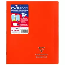Бизнес-тетрадь 48 л. 170*220 мм. клетка Clairefontaine "Koverbook" пластик. обложка красная 90г./м2