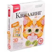 Квиллинг-панно Lori 3D "Рыжий котенок" с рамкой картонная коробка
