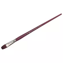 Кисть художественная синтетика бордовая Гамма "Вернисаж" плоскоовальная №20 длинная ручка