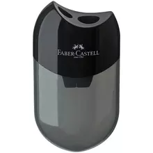 Точилка пластиковая Faber-Castell 2 отверстия контейнер черная
