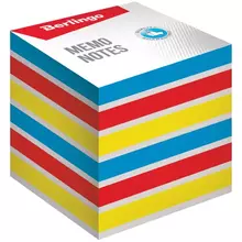 Блок для записи на склейке Berlingo "Rainbow" 8*8*8 см. цветной