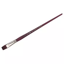 Кисть художественная синтетика бордовая Гамма "Вернисаж" плоская №20 длинная ручка