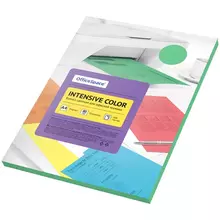 Бумага цветная OfficeSpace "Intensive Color", А4, 80г./м², 100 л. (зеленый) 