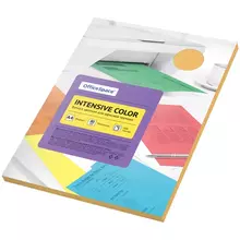 Бумага цветная OfficeSpace "Intensive Color", А4, 80г./м², 100 л. (оранжевый) 