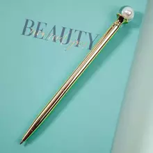 Ручка шариковая автоматическая Meshu "White pearl" синяя 10 мм.