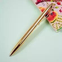 Ручка шариковая автоматическая Meshu "Gold" синяя 10 мм.