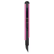 Нож канцелярский 9 мм. Berlingo "Color Zone" черное лезвие auto-lock металл. направл. розовый