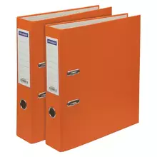 Папка-регистратор OfficeSpace 70 мм. бумвинил с карманом на корешке оранжевая