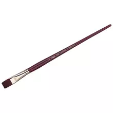 Кисть художественная синтетика бордовая Гамма "Вернисаж" плоская №22 длинная ручка