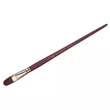 Кисть художественная синтетика бордовая Гамма "Вернисаж" плоскоовальная №24 длинная ручка
