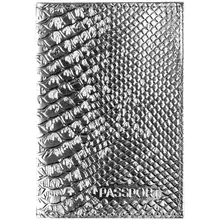 Обложка для паспорта OfficeSpace "Питон" кожа тиснение серебряный металлик
