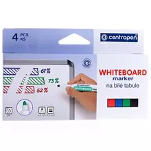 Набор маркеров для белых досок Centropen "8559" 4 цв. пулевидный 25 мм. картон. уп. европодвес
