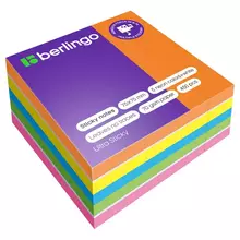 Самоклеящийся блок Berlingo "Ultra Sticky" 75*75 мм. 450 л. 5 неоновых цветов + 1 белый