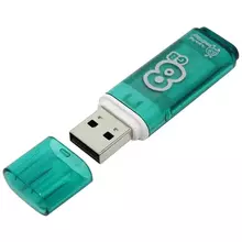 Память Smart Buy "Glossy" 8GB USB 2.0 Flash Drive зеленый