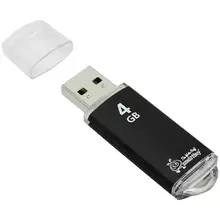 Память Smart Buy "V-Cut" 4GB USB 2.0 Flash Drive черный (металл. корпус )