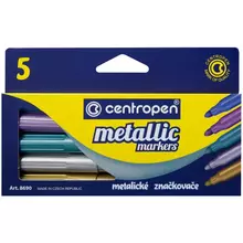 Набор маркеров для декорирования Centropen "Metallic Markers" 5 цв. металлик, пулевид. 2-3 мм. карт.