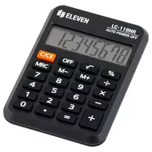 Калькулятор карманный Eleven LC-110NR, 8 разрядов, питание от батарейки, 58*88*11 мм. черный