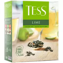 Чай Tess "Lime" зеленый с цедрой цитрусовых 100 фольг. пакетиков по 15 г