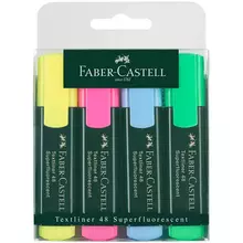 Набор текстовыделителей Faber-Castell "48" 4 цв. 1-5 мм. пластик. уп. европодвес