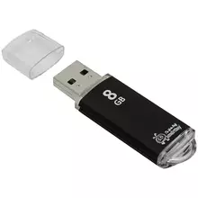Память Smart Buy "V-Cut" 8GB USB 2.0 Flash Drive черный (металл. корпус )