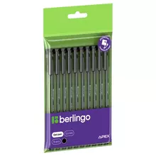 Ручка гелевая Berlingo "Apex" черная 05 мм. 10 штук пакет с ЕП