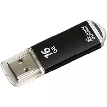 Память Smart Buy "V-Cut" 16GB USB 2.0 Flash Drive черный (металл. корпус )