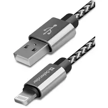 Кабель Defender ACH01-03T PRO USB(AM) - Lightning(M) для Apple, 2.1A output, в оплетке, 1 м. белый