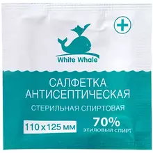 Салфетки стерильные White Whale 110*125 мм. 80 шт. антисептические спиртовые