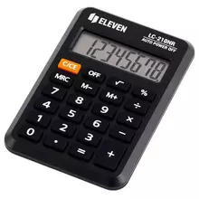 Калькулятор карманный Eleven LC-210NR 8 разрядов питание от батарейки 64*98*12 мм. черный