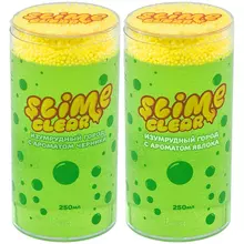 Слайм Slime "Clear-slime. Изумрудный город" зеленый с пенопласт. шариками аромат ассорти 250 г