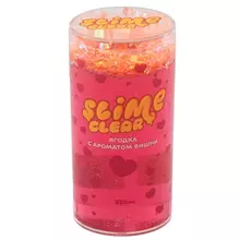 Слайм Slime "Clear-slime. Ягодка" красный с наполнением слюда с ароматом вишни 250 г