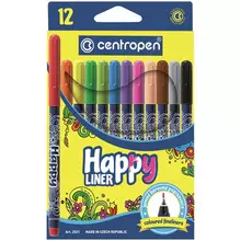 Набор капиллярных ручек Centropen "Happy Liner" 12 цв. 03 мм.