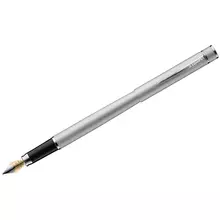 Ручка перьевая Luxor "Sleek" синяя 08 мм. корпус серый металлик