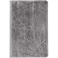 Обложка для паспорта OfficeSpace "Silver" кожа серебро тиснение фольгой