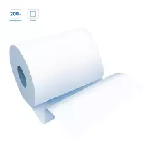 Полотенца бумажные в рулонах OfficeClean (H1) 1-слойные 200 м/рул. белые