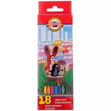 Карандаши цветные Koh-I-Noor "Крот" 18 цв. заточенные картон