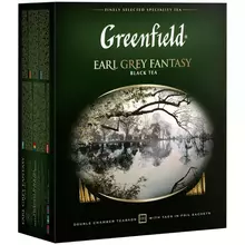 Чай Greenfield "Earl Grey", черный с бергамотом, 100 фольг. пакетиков по 2 г
