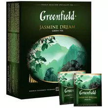 Чай Greenfield "Jasmine Dream" зеленый с жасмином 100 фольг. пакетиков по 2 г