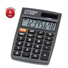 Калькулятор карманный Citizen SLD-100NR 8 разрядов двойное питание 58*88*10 мм. черный