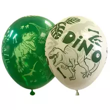 Воздушные шары 25 шт. М12/30 см. ПатиБум "Динозавры" шелк ассорти