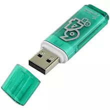 Память Smart Buy "Glossy" 64GB USB 2.0 Flash Drive зеленый