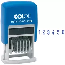 Нумератор мини автомат Colop 38 мм. 6 разрядов пластик карт. уп.
