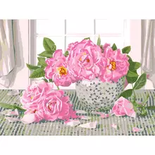 Картина по номерам на картоне Три Совы "Садовые розы" 30*40 с акриловыми красками и кистями