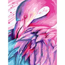 Картина по номерам на картоне Три Совы "Сказочный фламинго" 30*40 с акриловыми красками и кистями