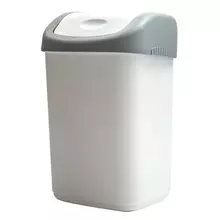 Ведро-контейнер для мусора (урна) OfficeClean 14 л. качающаяся крышка пластик серое