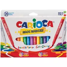 Фломастеры меняющие цвет/стираемые Carioca "Magic Markers" 18 цв.+2 20 шт. картон